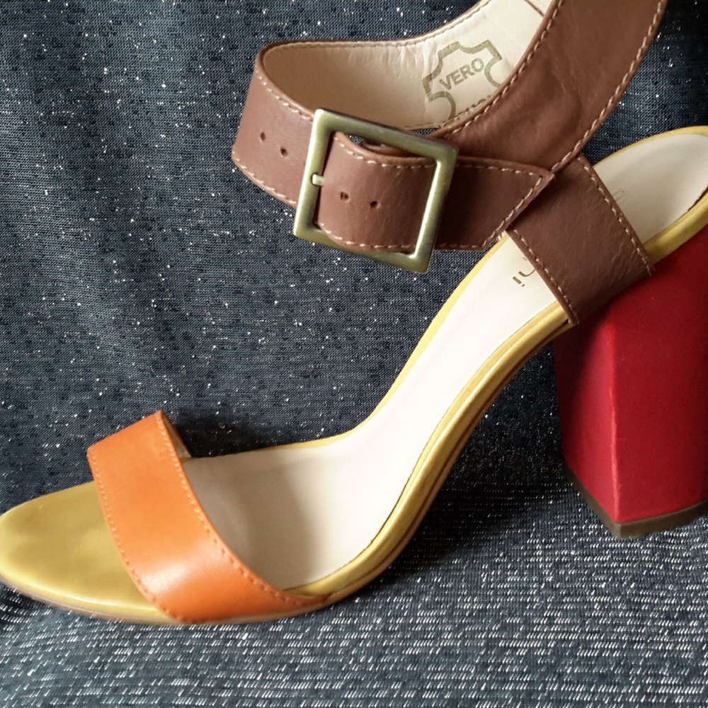 Biondini Block Heel Sandals Size 9 Made in Brazil